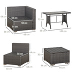 10-Piece Outdoor Rattan Patio Dining Sofa Set – 9-Seater Garden Furniture with Cushions and Glass Table