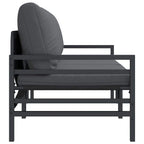 2-Seater Outdoor Steel Sofa Set with Cushions – Anthracite Patio Garden Furniture