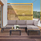 3-Piece Outdoor Aluminum Sofa Set – 4-Seater Garden Furniture with Cushions and Coffee Table