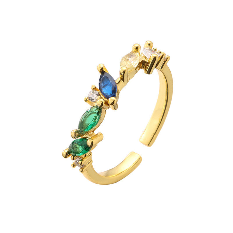 Adjustable Heart Design Ring – Gold-Tone Copper Geometric Fashion Jewelry