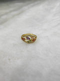 Adjustable Leaf Design Ring for Women – Color Stone Open Cuff Fashion Jewelry