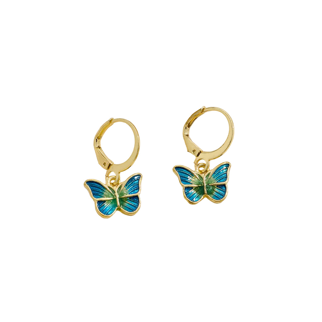 Elegant Butterfly Drop Earrings for Women – Gold Alloy Petite Fashion Jewelry