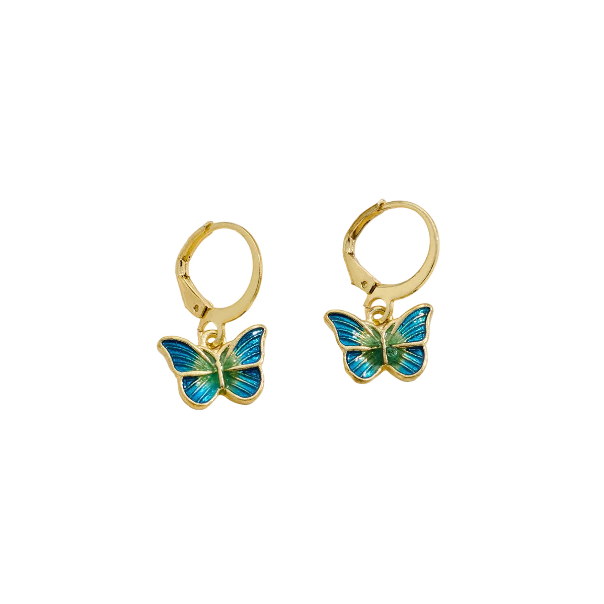 Elegant Butterfly Drop Earrings for Women – Gold Alloy Petite Fashion Jewelry