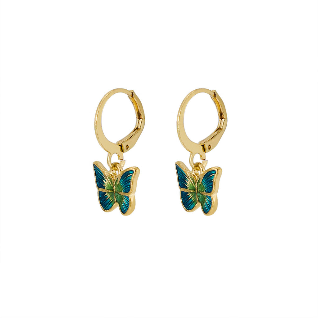 Elegant Butterfly Drop Earrings for Women – Gold Alloy Petite Fashion Jewelry