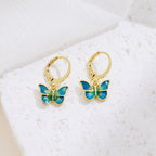 Elegant Butterfly Drop Earrings for Women – Gold Alloy Petite Fashion Jewelry