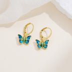 Elegant Butterfly Drop Earrings for Women – Gold Alloy Petite Fashion Jewelry