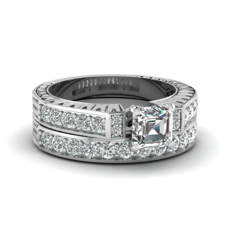 Square Zircon Geometric Ring – Alloy Fashion Band for Women