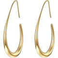 Teardrop Hoop Earrings for Women – Stainless Steel Oval Pull Through Statement Earrings
