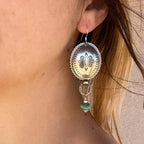 Vintage Round Floral Earrings for Women – Geometric Zinc Alloy Statement Jewelry
