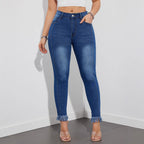Women’s High-Waist Straight Leg Pants – Stretch Casual Full-Length Trousers