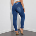 Women’s High-Waist Straight Leg Pants – Stretch Casual Full-Length Trousers