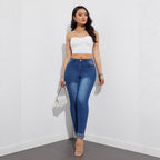 Women’s High-Waist Straight Leg Pants – Stretch Casual Full-Length Trousers