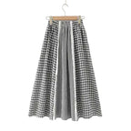 Women’s Lace Trim A-Line Skirt – Elastic Waist Mid-Length Cotton Skirt