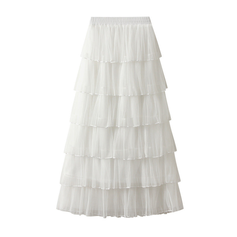 Women’s Layered Tulle Midi Dress – Tiered Patchwork Long Dress