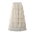 Women’s Layered Tulle Midi Dress – Tiered Patchwork Long Dress