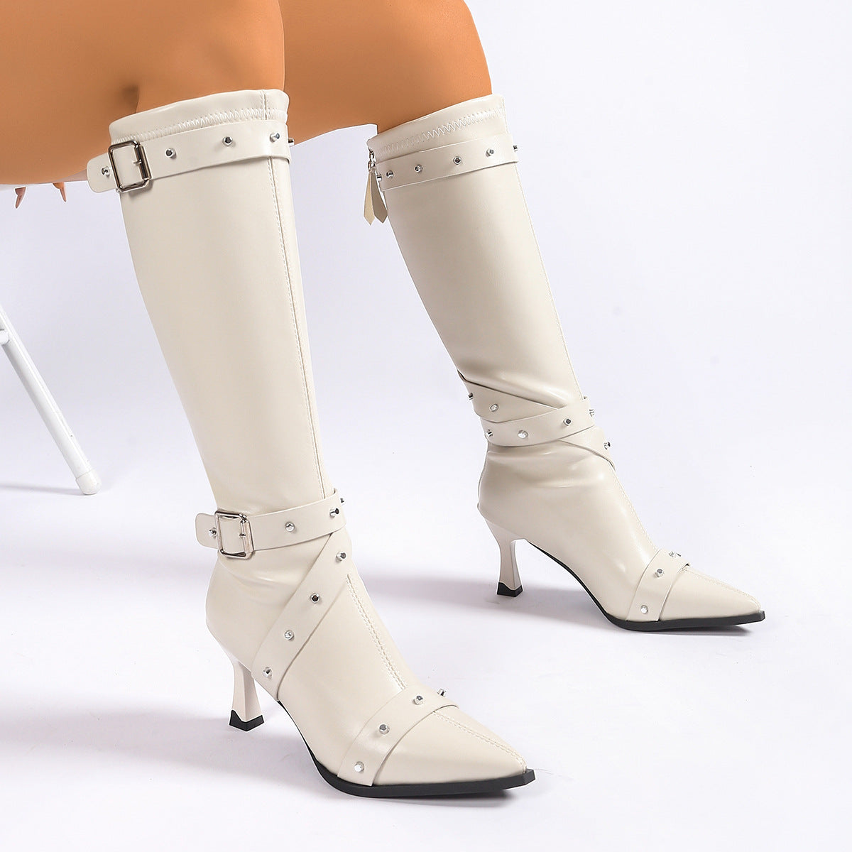 Women’s Pointed Toe High Boots – Slim Fit Side Zip Fashion Boots
